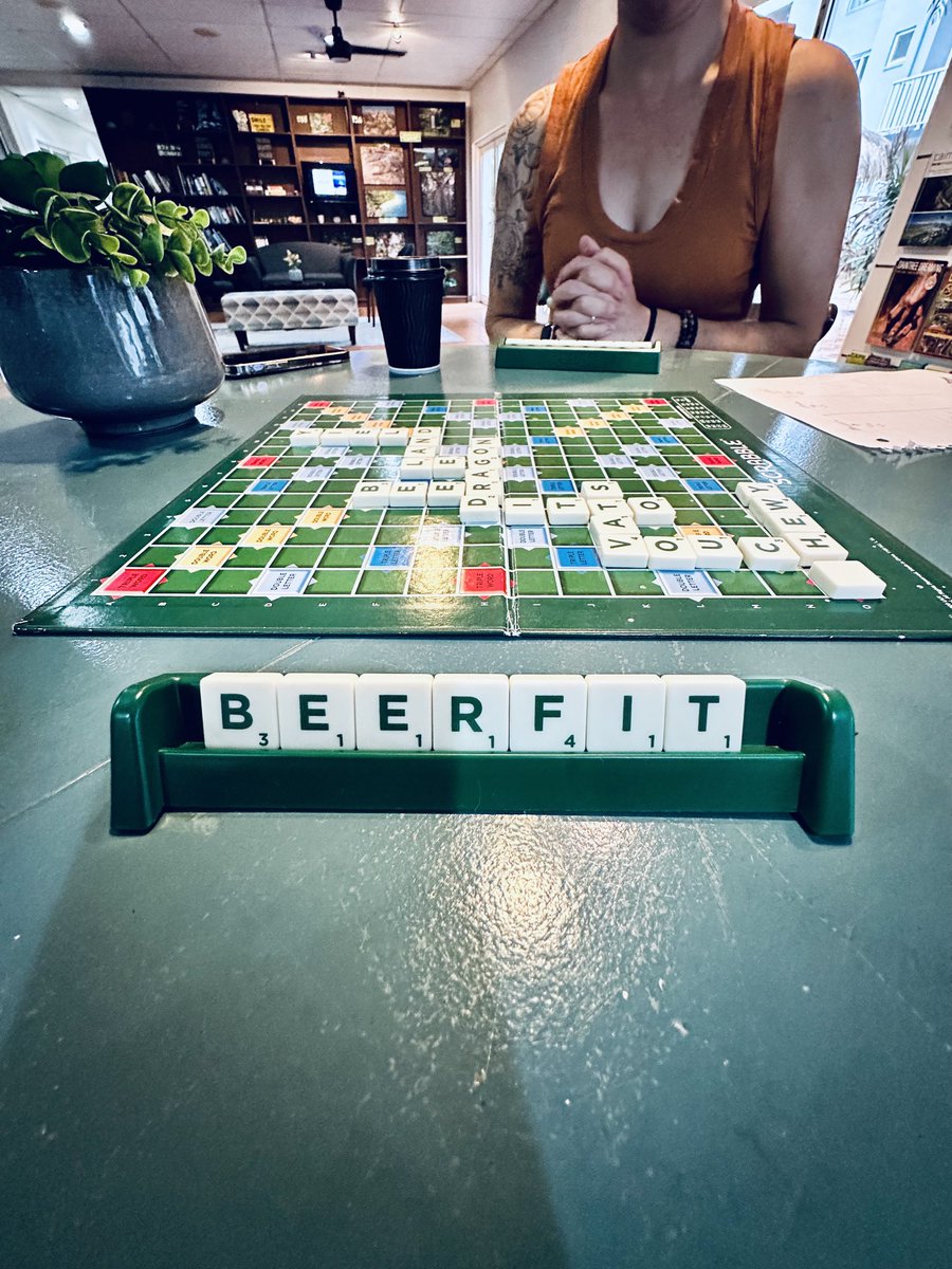 Lazy travel day in Australia… and the best Scrabble word ever? 🍻😁
