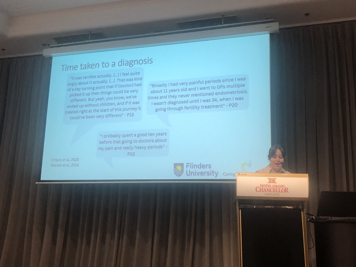 Women wait years to get diagnosed with #endometriosis and are often dismissed by family members and doctors- told their pain is normal. We need to take women’s pain seriously. Great research by Gabrielle Shea #ASPOG23