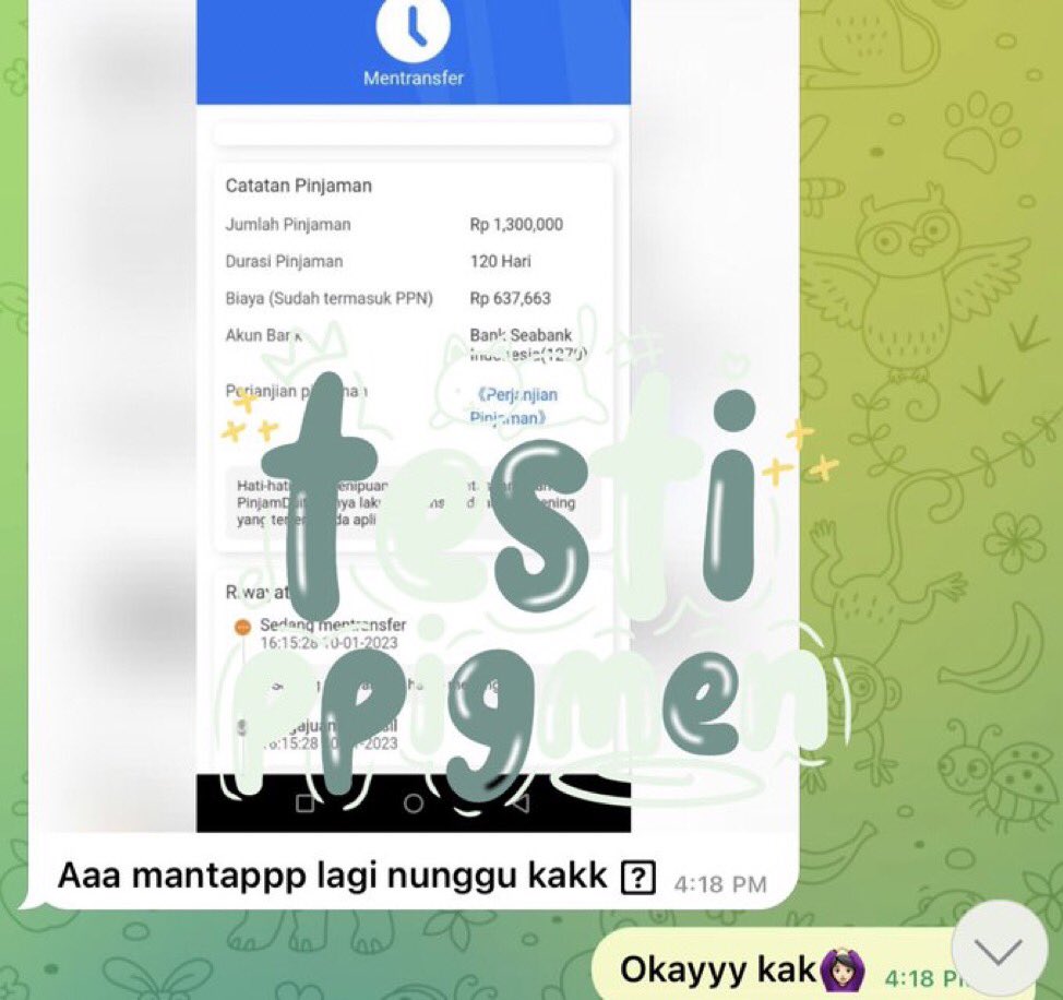 ppigmen's tweet photo. Sedih ga sih udah cape kerja tapi uangnya malah buat bayar pinjol? Mending sini aku jokiin Galbay ke illegal yang gaada dc nya, Gausah bayar pinjol legal pke uang pribadi😣 Bisa chat aku ya untuk lebih lanjut mengenai joki pinjol🧚🏻 #zonauang #pinjol #jokipinjol anissa aziza agnes https://t.co/8zUfvVVBml