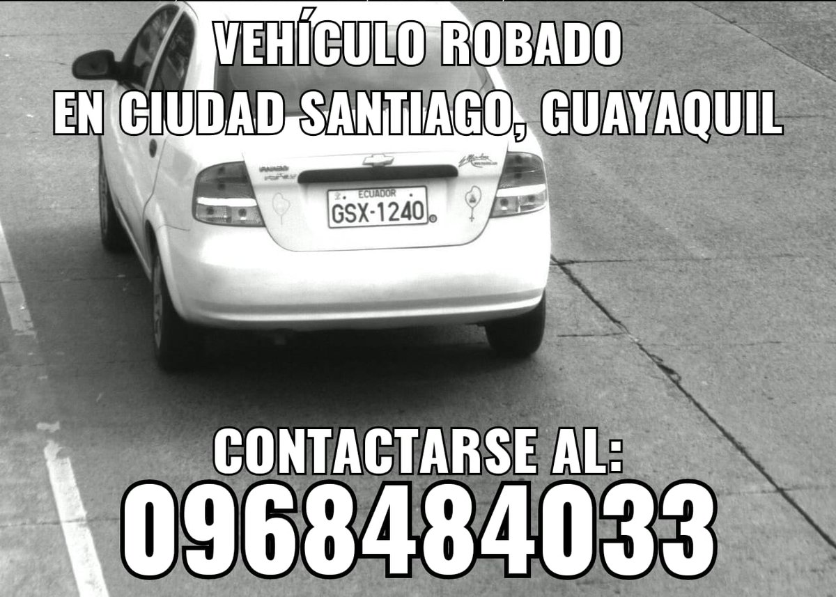 pixel_onlines's tweet photo. #VEHÍCULO ROBADO MEDIANTE SECUESTRO EXPRÉS EN CIUDAD SANTIAGO, EN GUAYAQUIL.

Sucedió a las 4pm aproximadamente y su conductor fue abandonado amarrado por El Chorrillo.

FAVOR RT Y COMPARTIR. https://t.co/jHAXwGmLKv