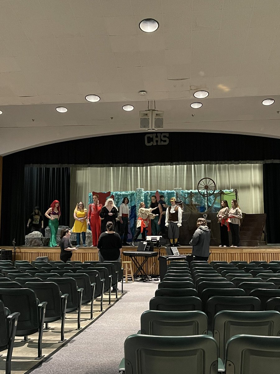 Pre show warm up. Mic check🎤Good luck to these actors as they present The Little Mermaid. 🧜‍♀️ #hornettheatre