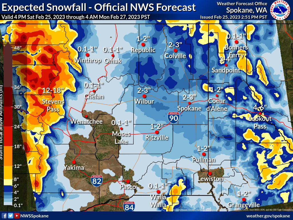 NWS Spokane on Twitter "Here is our snow forecast for tonight through