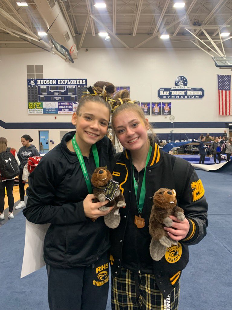 Riverside_athl's tweet photo. Congrats to Senior Ella Steen and Freshman Allison Urbas who qualified for the State Tournament! Allison qualified for the Bars and Ella for the Beam. Ella was also named to the All-District Team. 🦫 🏆 https://t.co/MrytJFogUf