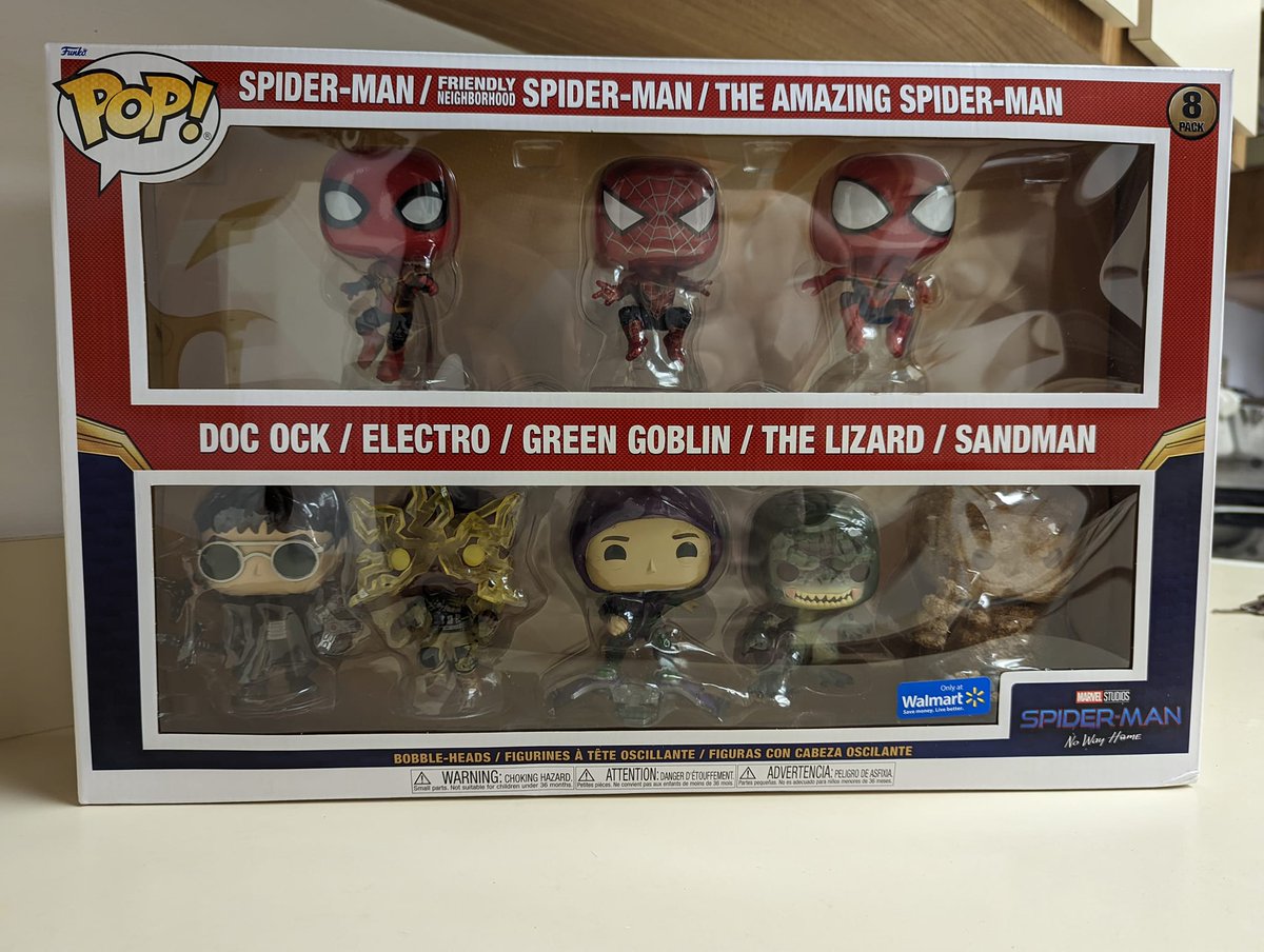 They are here!  The Wal-Mart exclusive eight pack!   #Funko #SpiderManNoWayHome #FunkoPop #FriendlyNeighborhoodSpiderMan #TheAmazingSpiderMan #SpiderMan