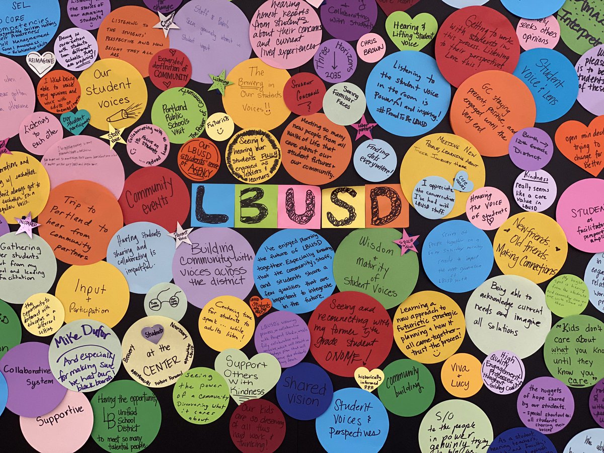 SO many brights spots in our work as a #Vision2035 Guiding Coalition.
I have reflected, dreamed &amp; listened intently alongside brilliant students, colleagues &amp; community members. The data and vision that is being harvested from the collective wisdom is stunning. #proudtobeLBUSD