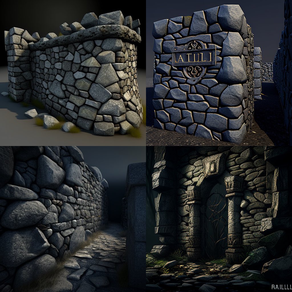 imwithRyan's tweet image. Made using MidJourney **beautfil midevil stone wall waist high** - #AIart #videogamedesign