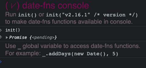 I love when JavaScript libraries do this! <a href="/date_fns/">date-fns</a>  :chefskiss: