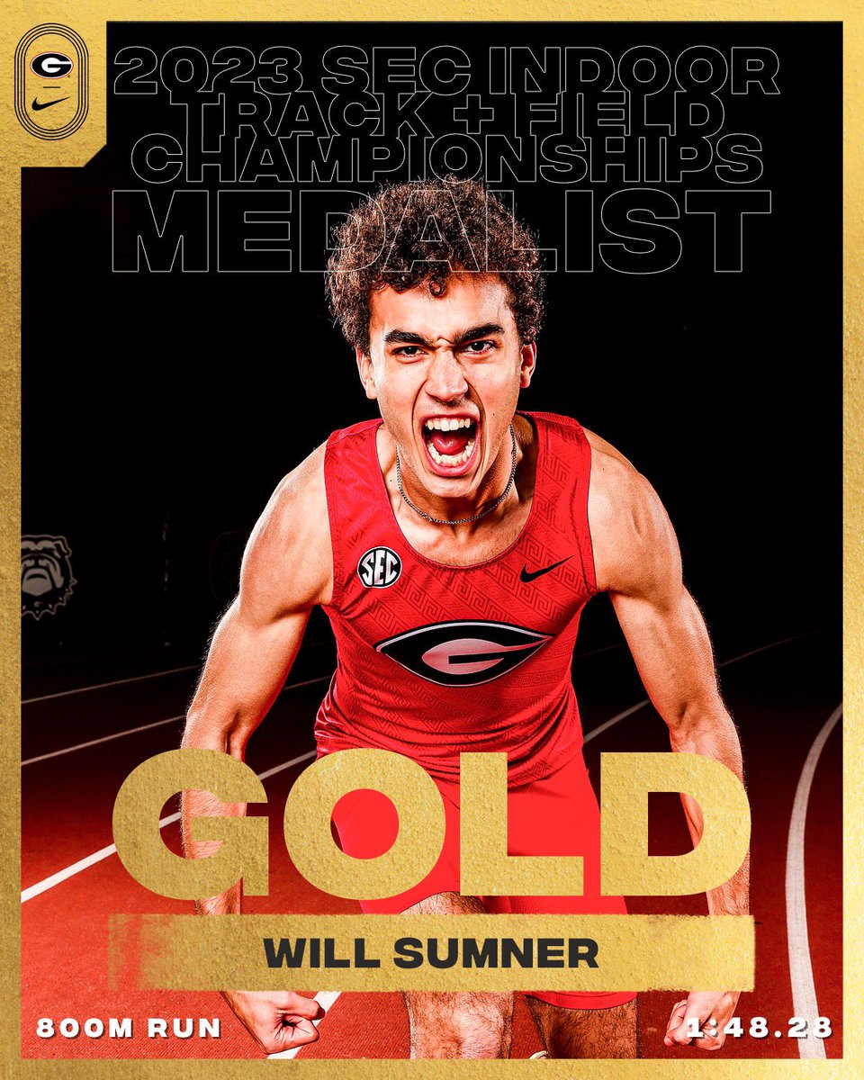 Two races after the 🐶 last title, first-year 800m runner Will Sumner waits for his moment to strike in the final & takes what’s his: 🥇 with a 1:48.28. 🌟 future ahead‼️ #GoDawgs | #SECTF | #SECChampionship