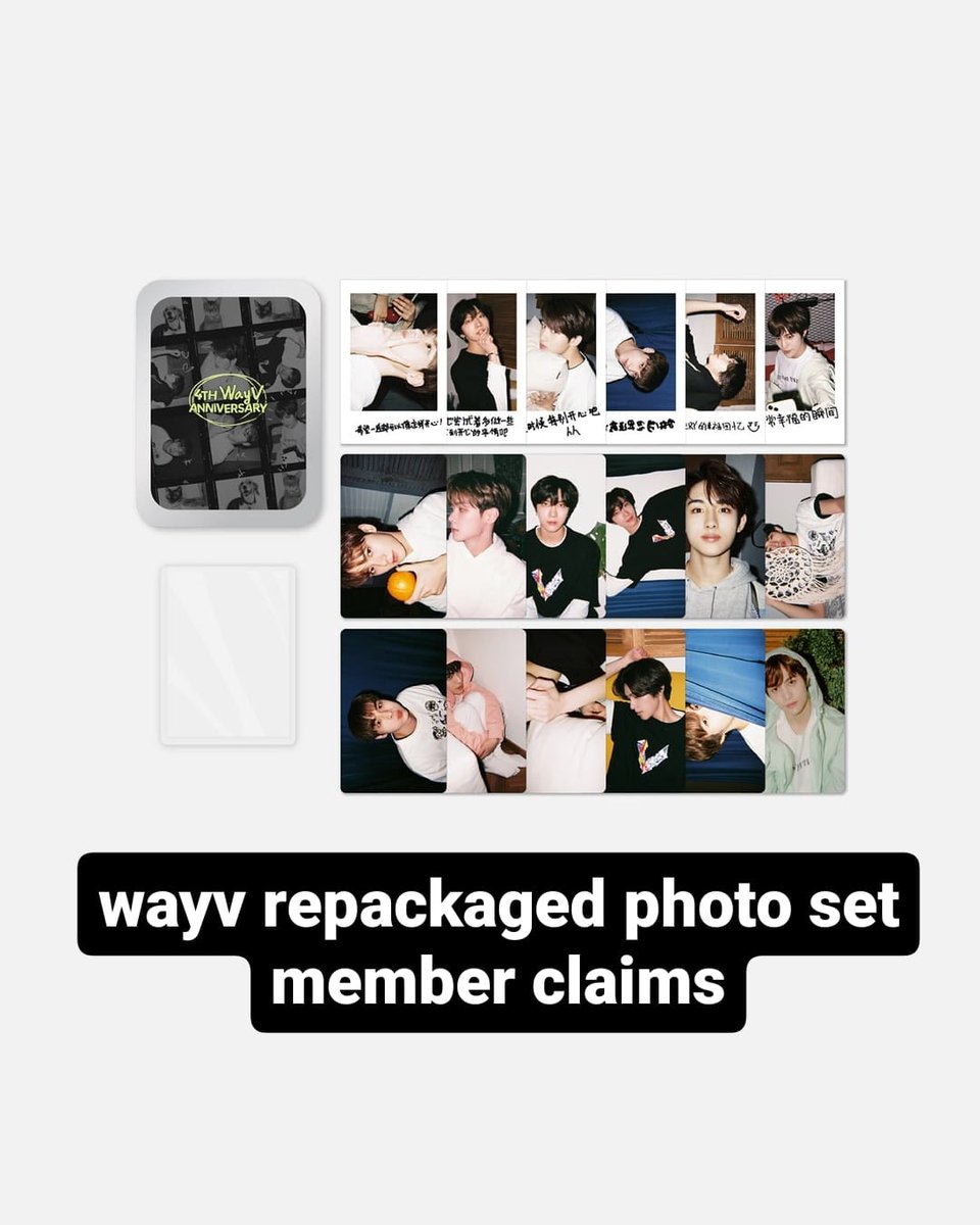 wayv repackage photo set member claims 
☆ SECURED
☆ $7.50 per member claim (includes ems)
☆ claim = 1 printed pola, 2 pcs
☆ comment to claim [NO BACKOUTS]
☆ members available: winwin, xiaojun, yangyang

<a href="/nctselling_USA/">NCT BUY/SELL USA</a> <a href="/selling_nct_usa/">☻</a>
