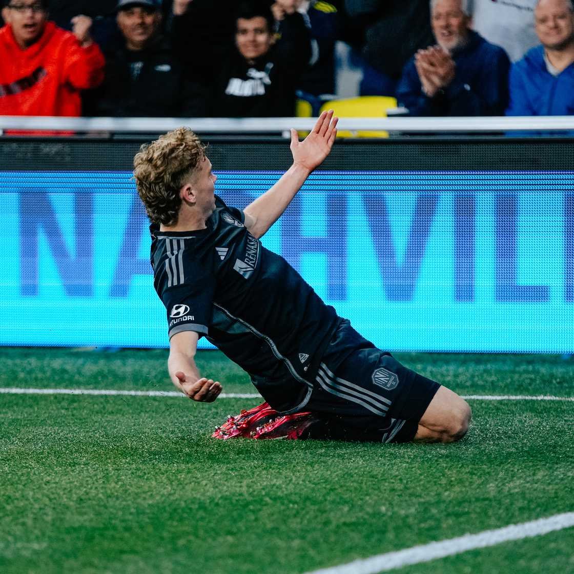 Jacob Shaffelburg celebrates his goal vs. NYCFC