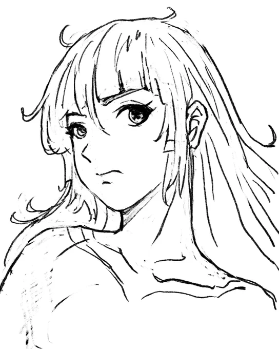 今日の朝練…
少し前に描いたラフを修正してみる。 