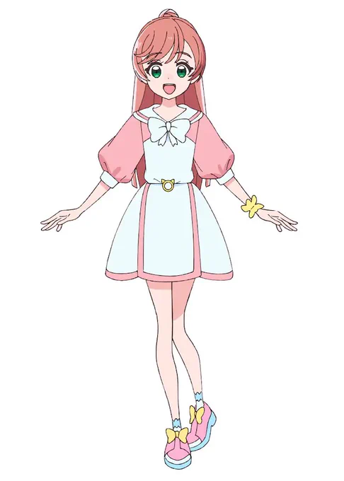 【変身前】・頭に丸いお団子が1つ・左手首にシュシュ・笑顔が可愛い・表情差分が多い【変身すると】・髪がピンク・白基調のふわふわドレス・ひろがるスカイ←羽要素・身体能力がかなり高い(物理)・エネルギー玉を作ってぶつける(ミカは隕石をぶつける)ましろちゃん聖園ミカ説 
