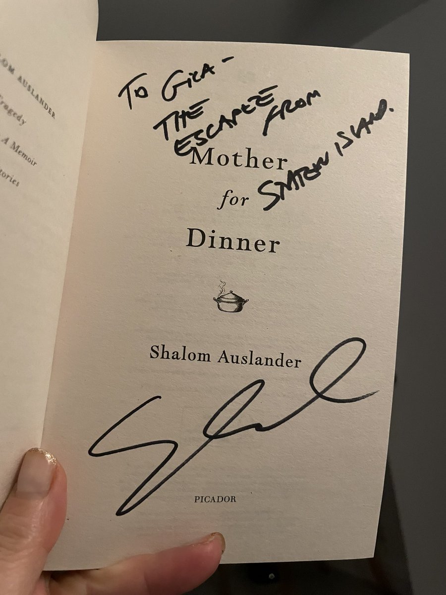 I got to meet the brilliant Shalom Auslander tonight & a bonus treat of the best inscription ever. @JewishBookWeek