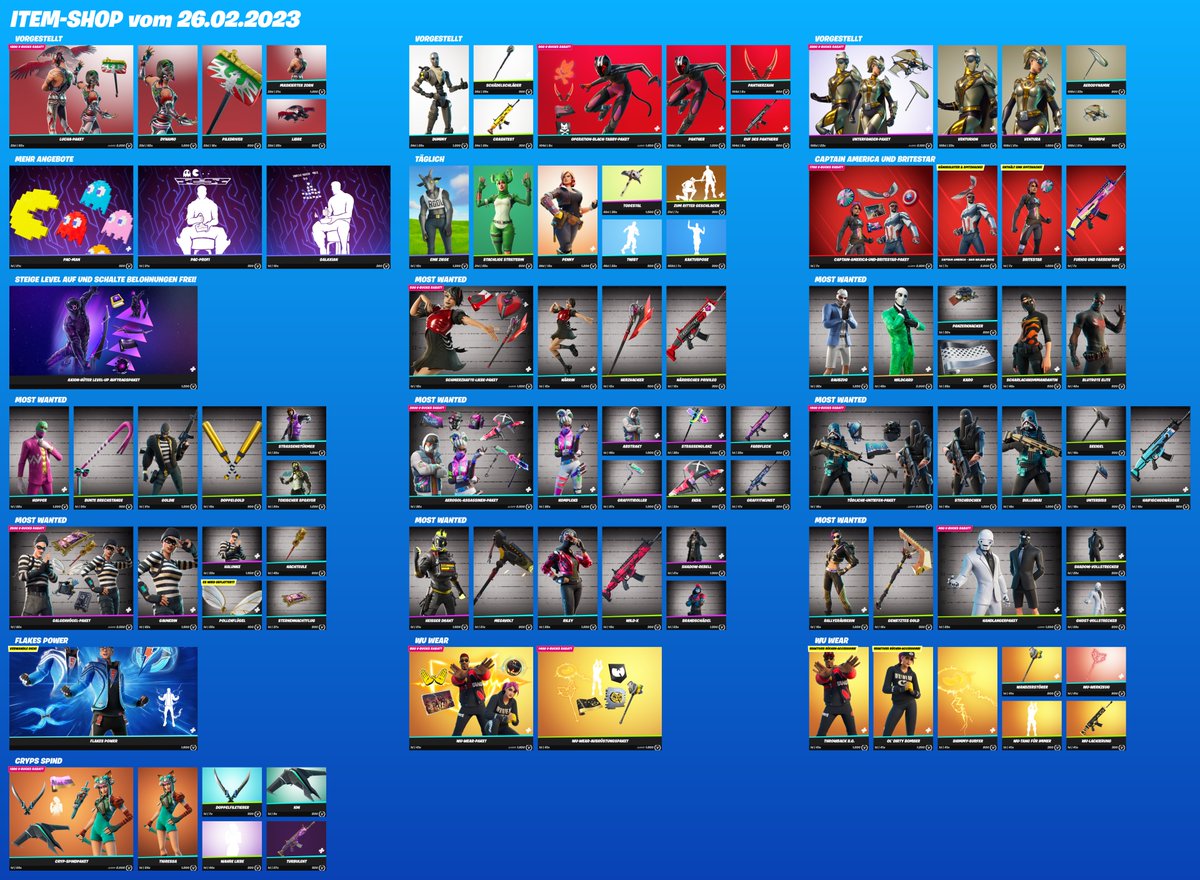 Der neue Item-Shop für 26.02.2023.

Unterstütze einen Creator: barfuem | #ad #Fortnite