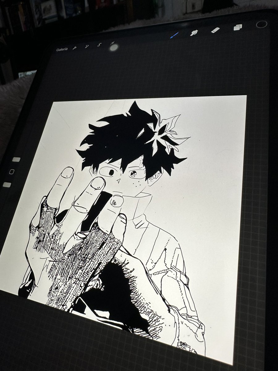 davc3lis's tweet photo. No está mal, extraño el grafito 🫣 #ilustracion #Procreate #deku #MyHeroAcadamia #bokunoheroacademia https://t.co/HtPelfTLSP