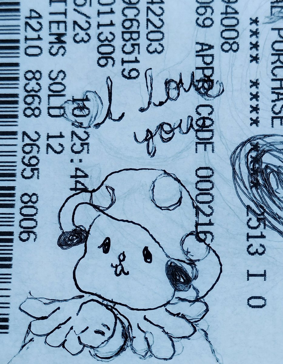 doodling on a receipt in the car 🚗 