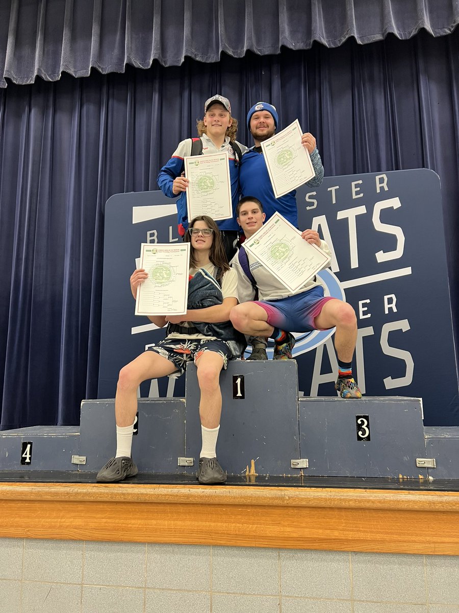 GHS_CoachMatt's tweet photo. The team earned sectional runner-up.

113 Jarett Daniels 5th Alternate
120 Logan Kibble 4th 
126 Kyan Hendricks 🥇 
132 Dallas Eavers 🥉 
138 Ashtan Hendricks 🥇 
144 TJ Pierce 🥉 
157 Ed Mick 5th Alternate
190 Jett Daniels 🥇 
285 Hawkeye Hickman 🥇 https://t.co/wKk2qbSYtg