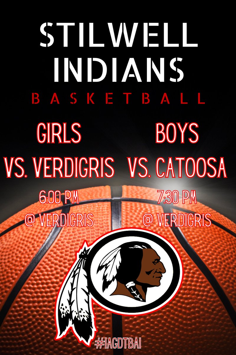 StilwellOKHSFB's tweet photo. Tonight we're all basketball fans! Good luck to the District Champion Indians and Lady Indians as they take on their respective opponents in the Regional Championship games. #IAGDTBAI #SuccessBreedsSuccess https://t.co/282O9IZb2m