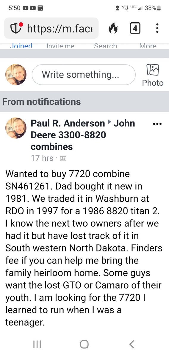 I am looking for a very special <a href="/JohnDeere/">John Deere USA</a>  7720 combine.  A 1981 SN: 461261 it should be down in South western North Dakota.
