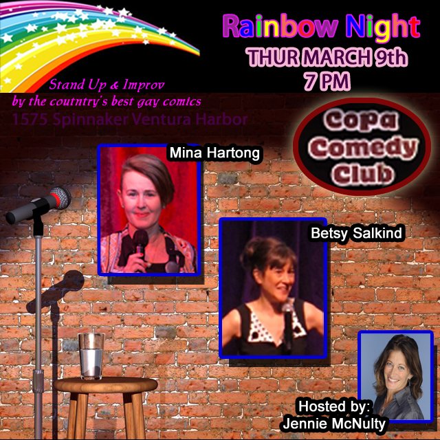 Thur March 9th
7 PM
<a href="/BetsySalkind/">Betsy Salkind</a>, Mina Hartong join me...u should 2!
#comedy,#womenincomedy, #VenturaHarbor