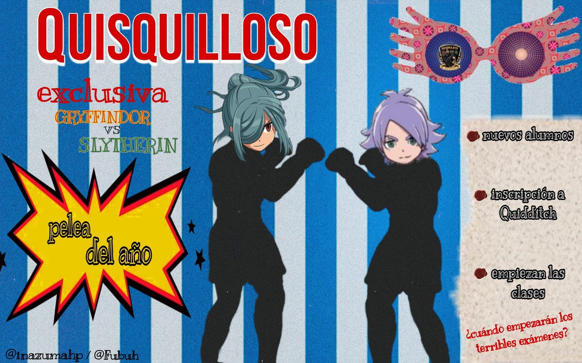 RevistaInazuma's tweet photo. ✑∞ EL QUISQUILLOSO

➣Con el inicio del curso no solo empiezan los madrugones, también comienzan las confrontaciones entre casas. 
¿VIENE LA PELEA DEL AÑO?

➣¿Tenéis los libros del nuevo curso?

➣AL FIN se abren las inscripciones para Quidditch

➣Nuevos alumnos
¿Qué opináis? https://t.co/gd2vuz4UuY