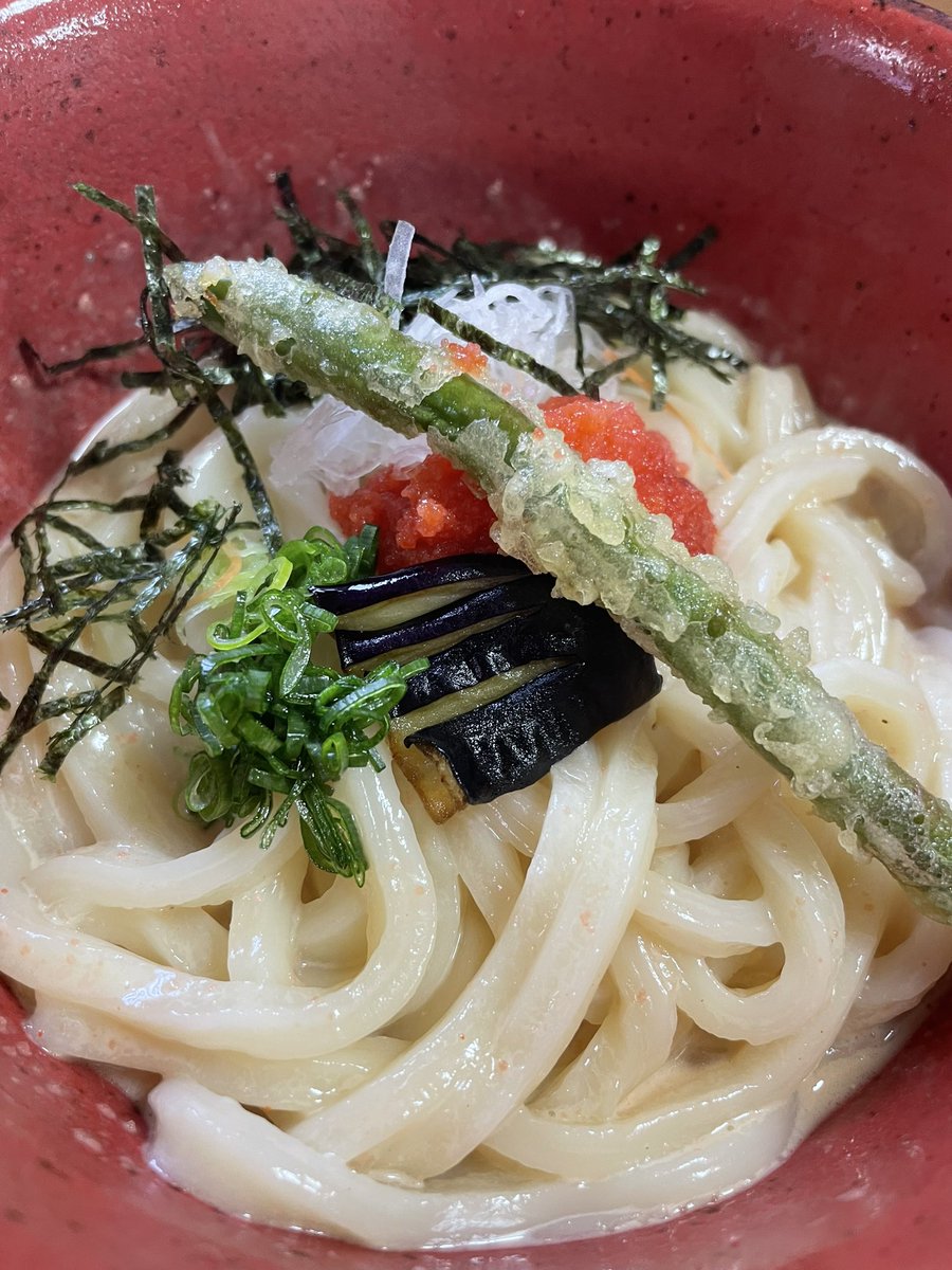 明太子うどん♥️