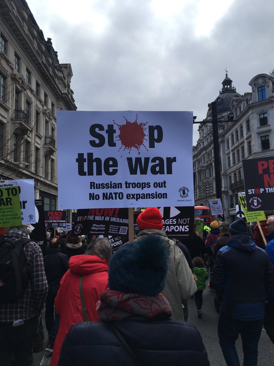 Jeninnit's tweet photo. On way to Trafalgar Square earlier today #StopTheWar #Europeforpeace @CNDuk @STWuk https://t.co/UHmyYahYM1