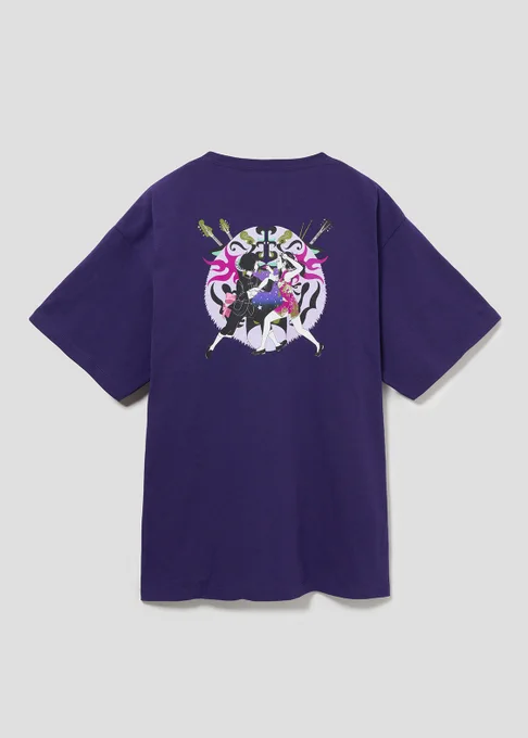 【リライト|ビッグシルエットTシャツ】ASIAN KUNG-FU GENERATION『リライト』のジャケイラスト。第1弾コラボトートからリクエストが多くTシャツ化。現代社会や音楽業界のもどかしさに抗う白い虎と、喧嘩にも組手にも見えるようなアンニュイな表情の少女2人のデザイン。 