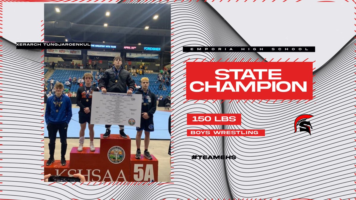 STATE CHAMPION!!! Congrats to Xerarch Tungjaroenkel winning the 150 lb state title! #TeamEHS