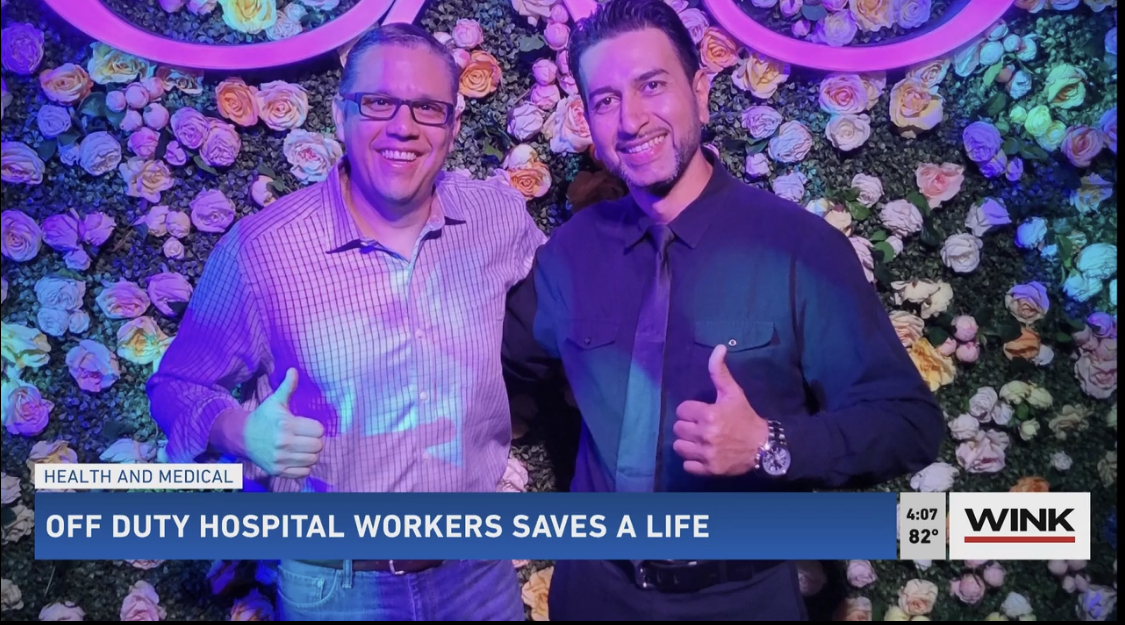 NCHFlorida's tweet photo. We couldn’t be prouder of own critical care pulmonologist, Dr. Jose Valle! 

Watch this special WINK News story about his lifesaving efforts while off-duty here: https://t.co/su6mHLqPBW https://t.co/ifRSqnuYJQ