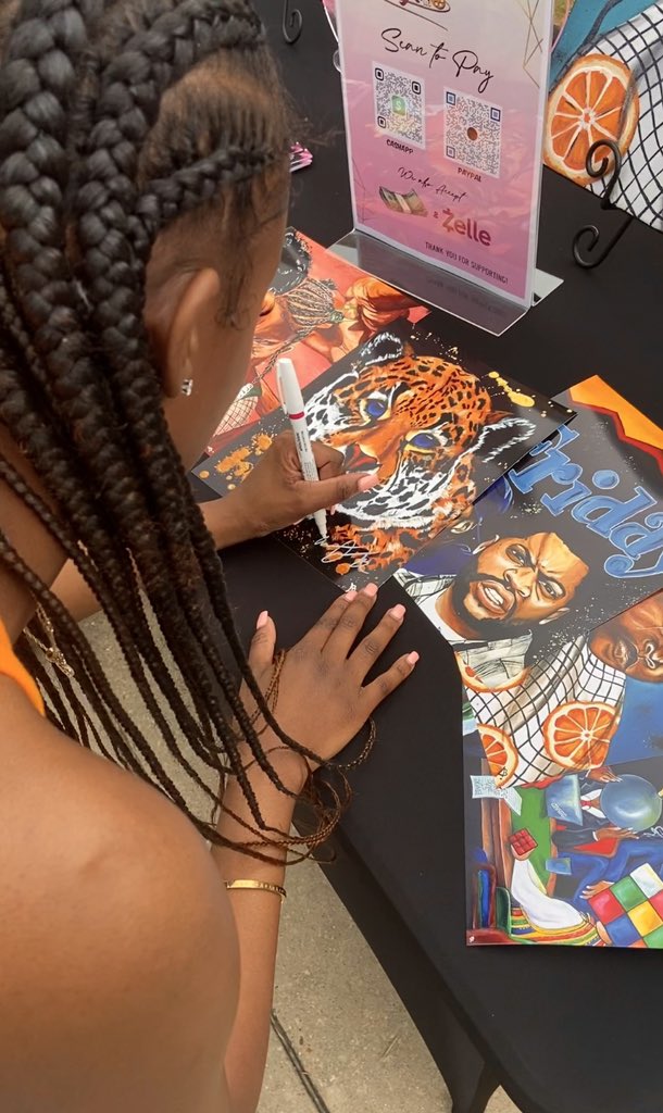 justamb_'s tweet photo. #Justambsart meets #225fest 🔥🔥🔥🔥‼️

Thank you to everyone that came out to support and got their print signed by yours truly 💕😊‼️. The networking was top tier and the event overall was a success. 
.
.
.
#batonrougeculture 
#blackexcellence https://t.co/rVv8LPMiOV
