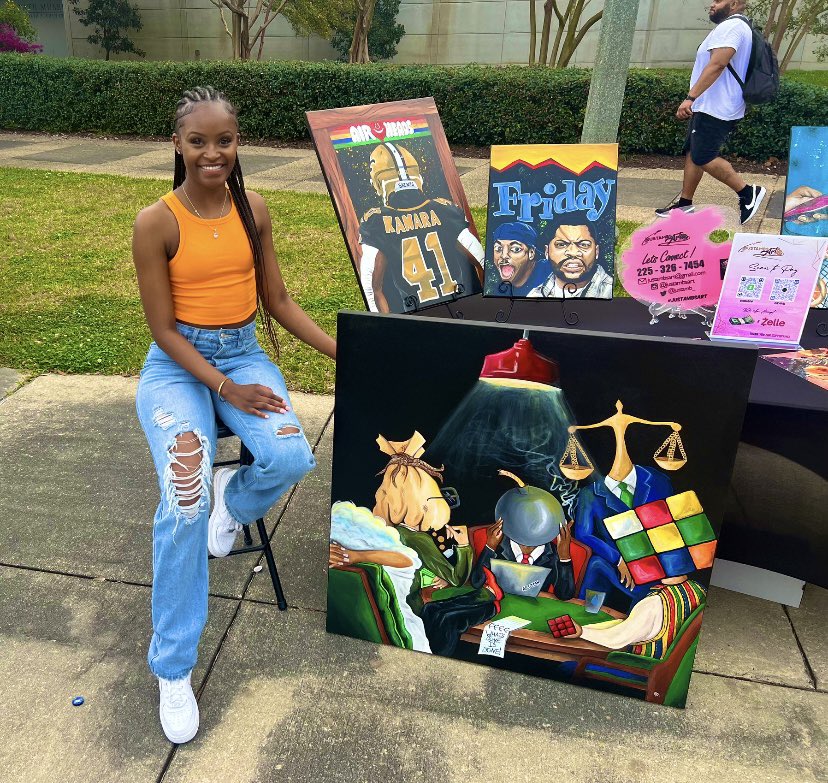 justamb_'s tweet photo. #Justambsart meets #225fest 🔥🔥🔥🔥‼️

Thank you to everyone that came out to support and got their print signed by yours truly 💕😊‼️. The networking was top tier and the event overall was a success. 
.
.
.
#batonrougeculture 
#blackexcellence https://t.co/rVv8LPMiOV