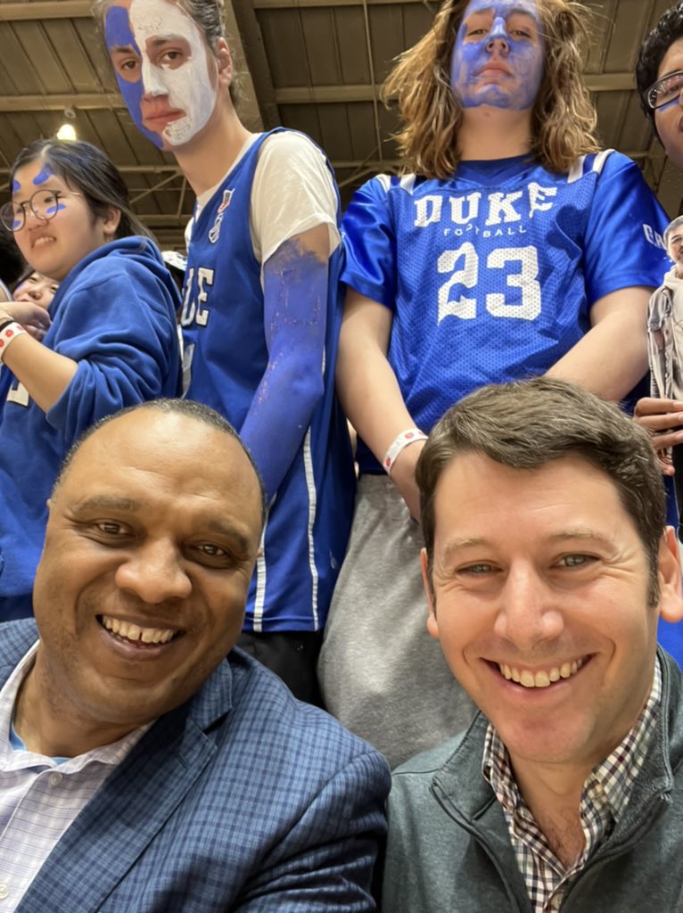 EvanLepler's tweet photo. Amazing coincidence to cross paths with the great @CharlesArbuckle here at Cameron. 

I know if any Crazies get a little too crazy, Buck’s got my back. https://t.co/Sw9VtFWg14