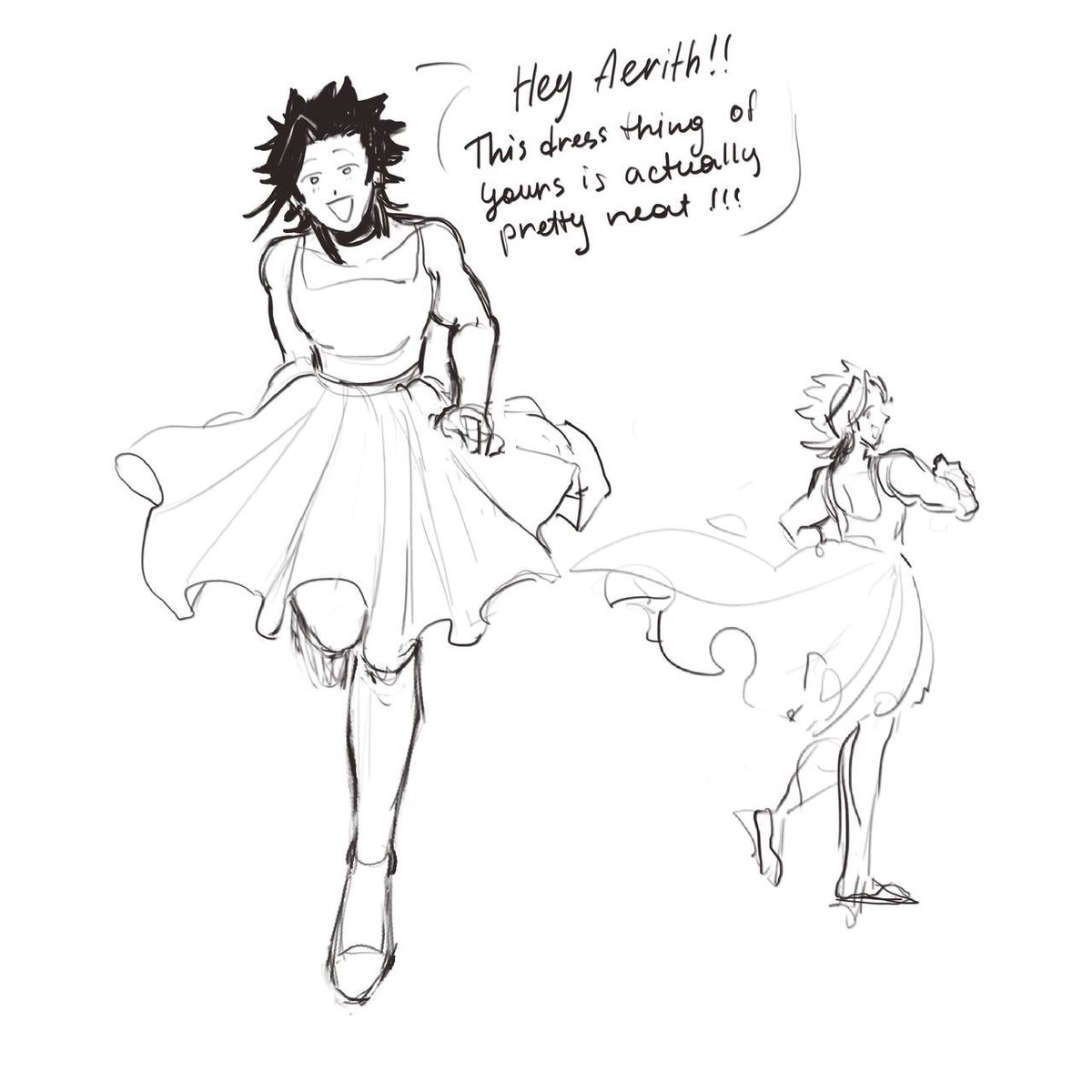 i drew zack in a dress and im not explaining why. dont ask. #zackfair #ff7 #crisiscore #ff7r 