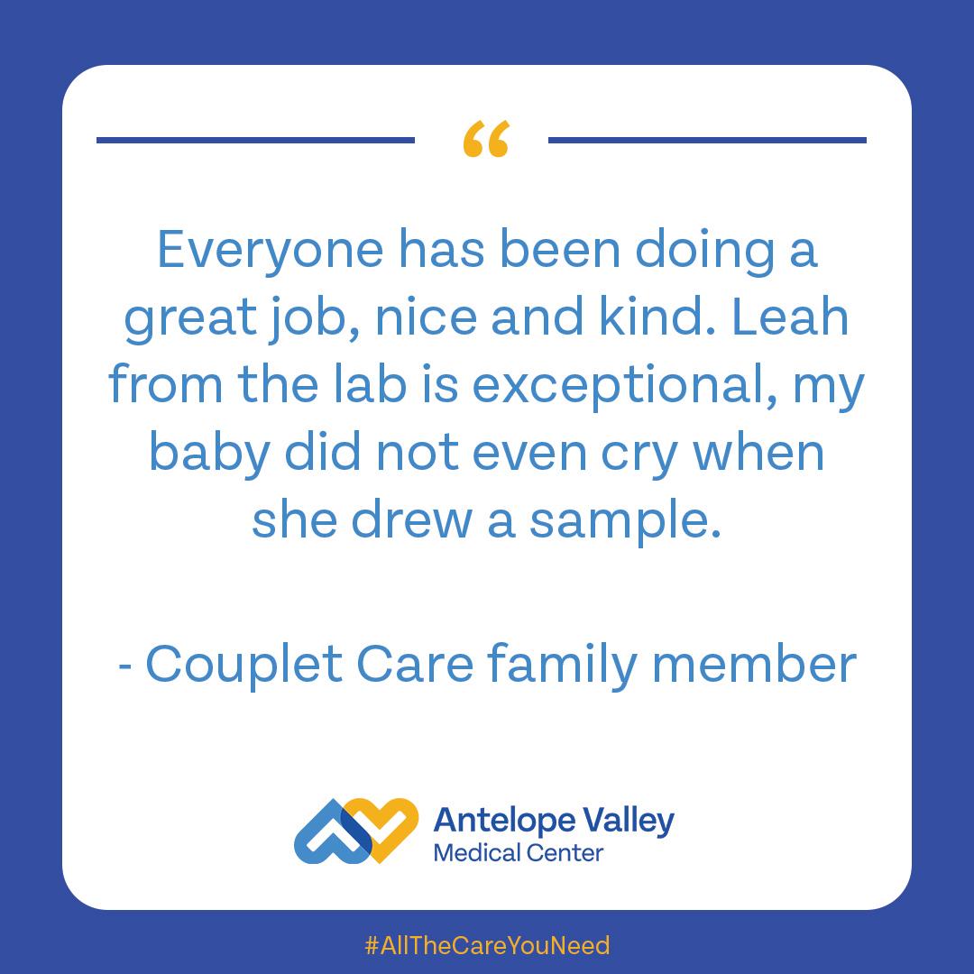 avmedicalcenter's tweet photo. #Healthcare #Patientcare #Quality #Community #PatientsFirst #CoupletCare #Lab #Phlebotomist #WIP #Medicine #TeamAVMC #AVMC #AntelopeValley #Reviews #HealthcareWorkers #Patients #AllTheCareYouNeed https://t.co/WmBOE7hGl9