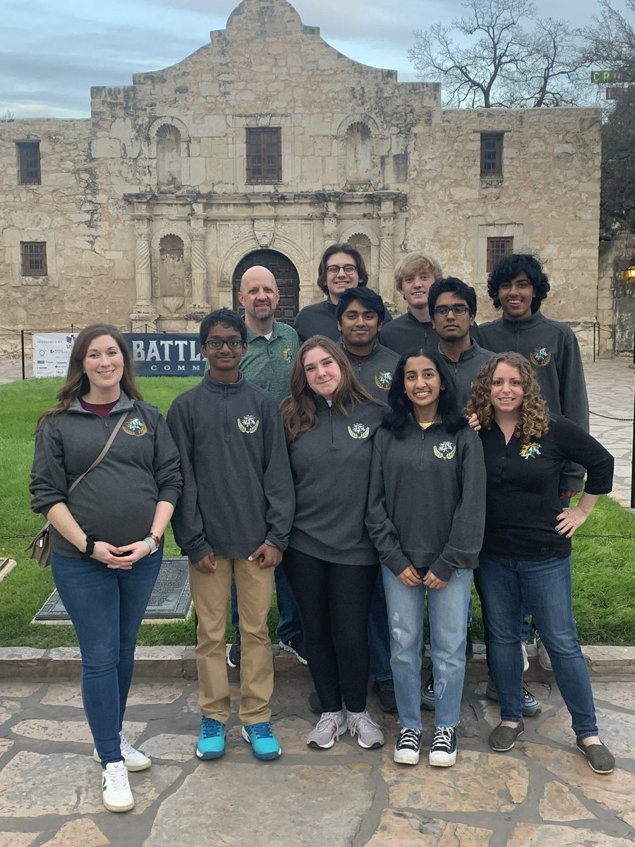 mrsschattle's tweet photo. LT AcDec is having a blast at the San Antonio State Competition this weekend- including a small trip to see a piece of Texas history. Looking forward to awards tomorrow! @AcadecTx @LebanonTrailHS https://t.co/aXtZOntxiX