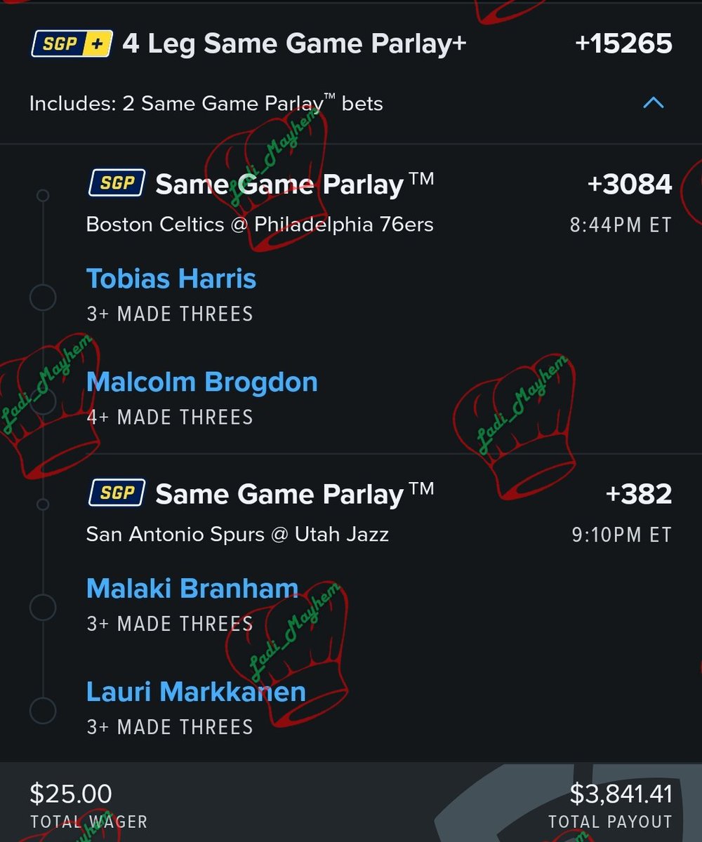 Ladi_Mayhem's tweet photo. Let me see something ❗️MG ❗️Sick Mayhem Picks  #Sickmayhempicks #parlay  #samegameparlay #nba #gamblingtwitter #nbapicks #sportsgambling  #playerprops #bettingtips #nbabets  #draftkings #fanduel #parlays  #playerparlays https://t.co/ITJjfHngo4