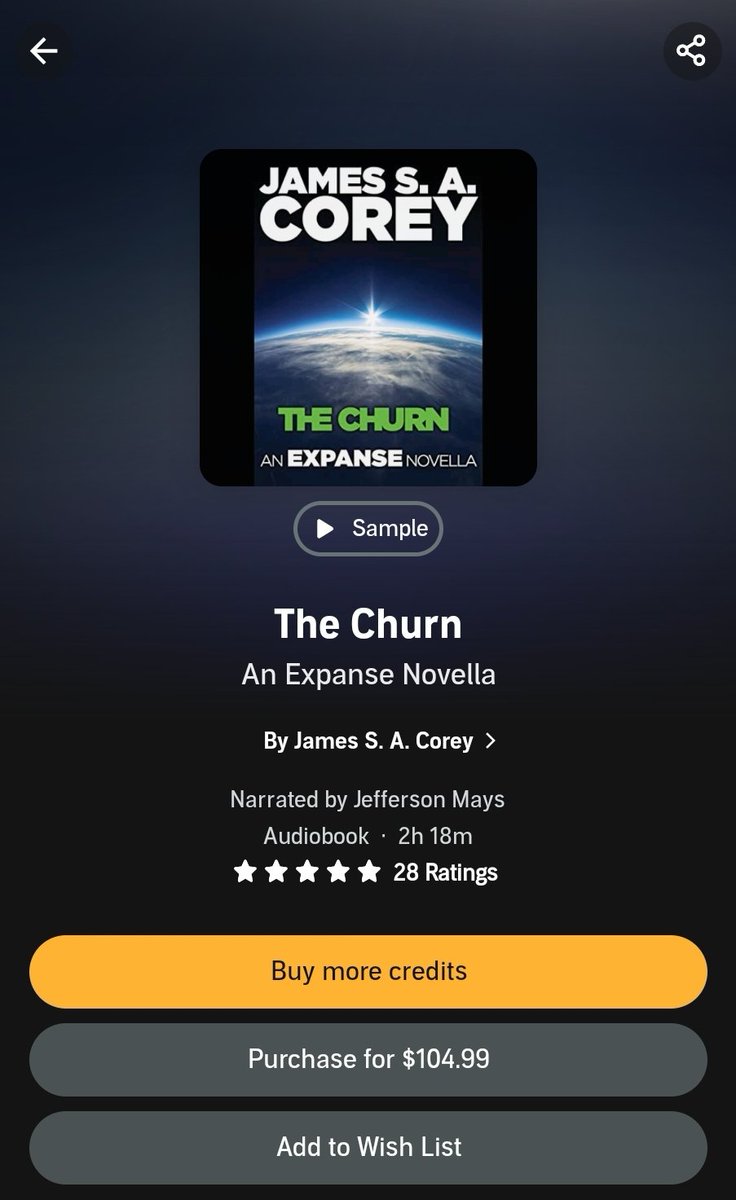 Iron_Sean's tweet photo. So @AbrahamHanover @JamesSACorey the pricing on the Expanse novellas on audible feels a little excessive... https://t.co/30cUlfrupt