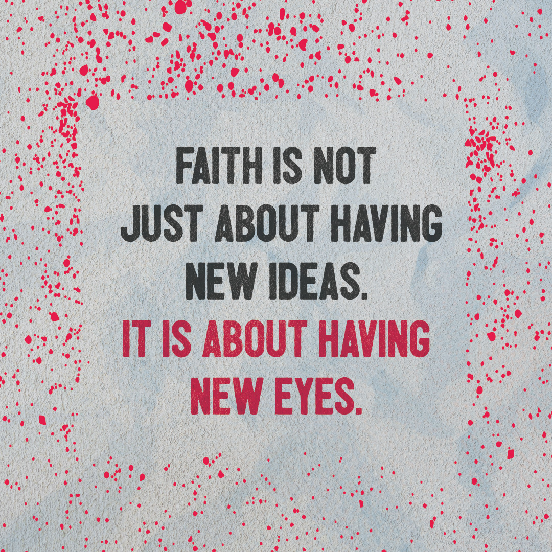 ShaneClaiborne's tweet photo. Christianity is not just about having new ideas but new eyes... so that we see the image of God in every person. 
--from #RethinkingLife https://t.co/X9W2WWQkVQ
