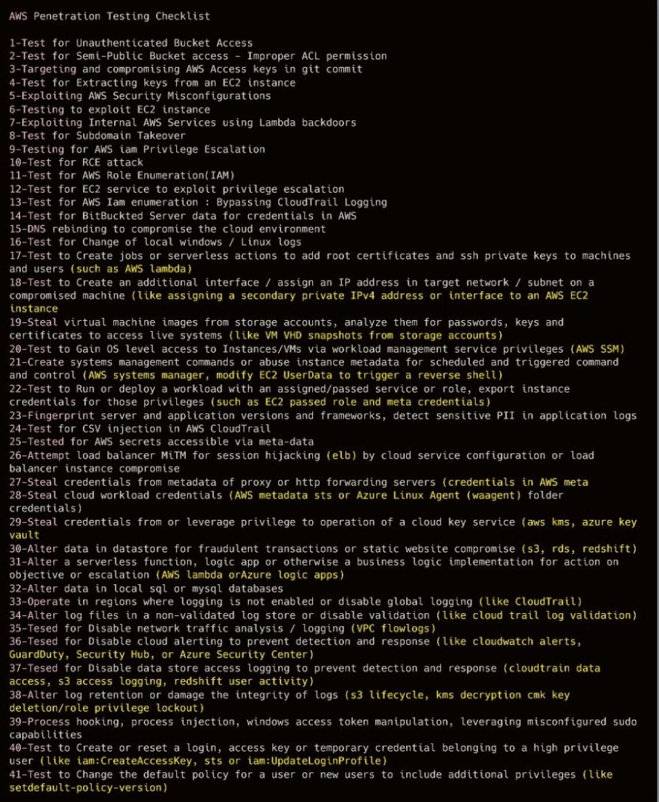 Aws Pentest Checklist

#cloudcomputing #cloud #technology #cybersecurity #aws #bigdata #devops #it #datacenter #azure #cloudstorage #linux #programming #software #tech #iot #cloudservices #coding #cloudsecurity #machinelearning #informationtechnology