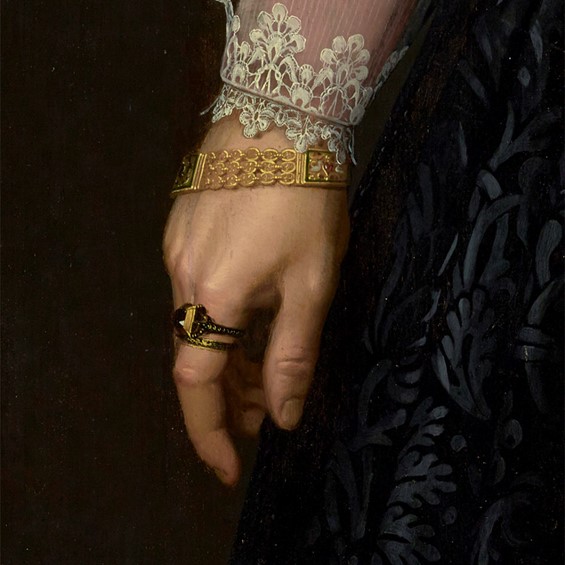 artinsociety's tweet image. So, just another ho-hum 17th-century portrait painting? Ah, but now just look at the details! (Nicolaes Pickenoy, Portrait of Young Woman, 1632) messynessychic.com/2017/10/23/13-…