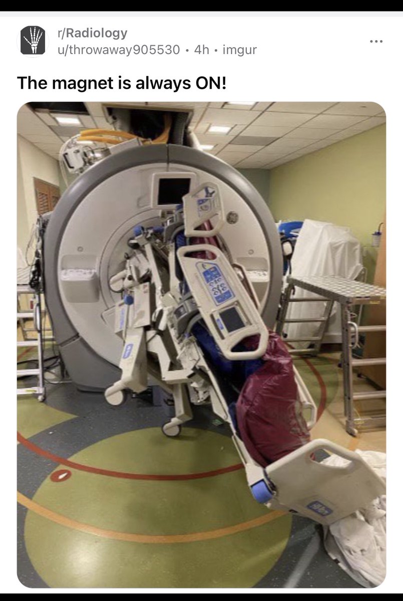 The Magnet is always ______ #mri #safety #radiology #MedTwitter