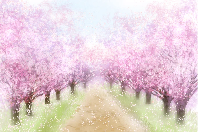 桜の路とおまけで作った普通のあぜ道桜フレーム 