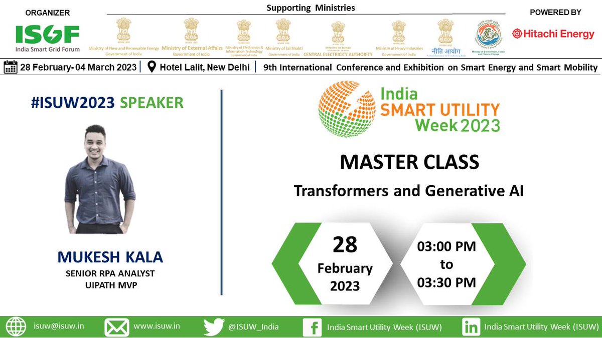 We are thrilled to announce that <a href="/tweetmukeshkala/">Mukesh Kala</a>, Senior RPA Analyst from <a href="/UiPath/">UiPath</a> MVP, will be joining us as a speaker at #ISUW23. 

Register now at isuw.in/register_ISUW2… to gain valuable insights and knowledge from the experts. #ISUW23 

<a href="/rejipillai/">Reji Kumar Pillai</a> | <a href="/suri_reena/">Reena Suri</a>