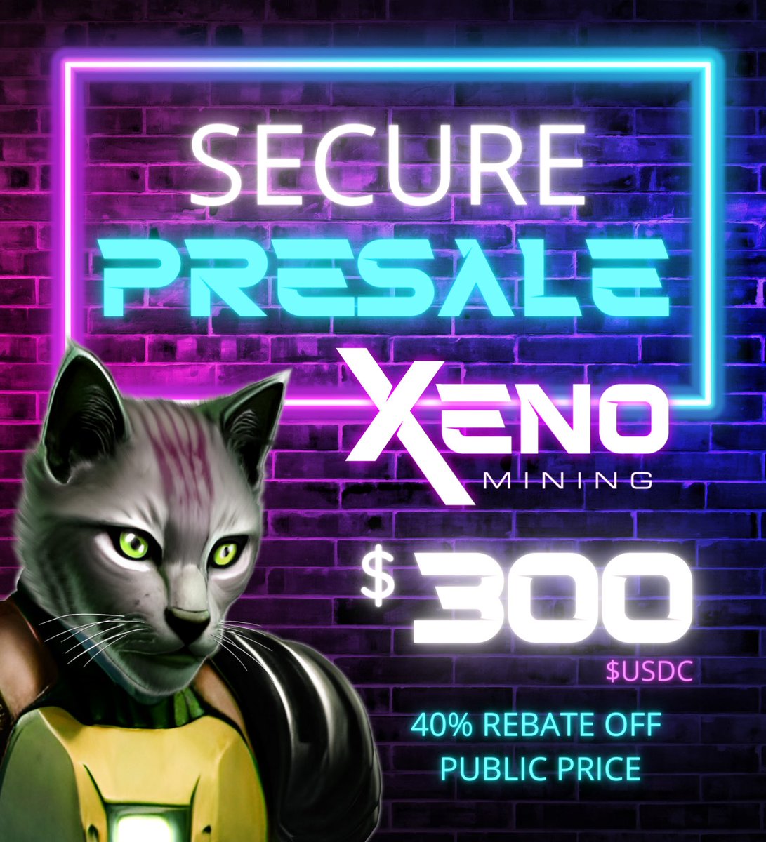 Not only is this a great deal, but paired with an OG from our 1st collection puts you into a pool that earns add’l 5%.

777 OG’s 150-175 holders - you do the math - on top of the 40% paid to Xeno NFT holders #NFT #CryptoMining #profits #WealthCreators