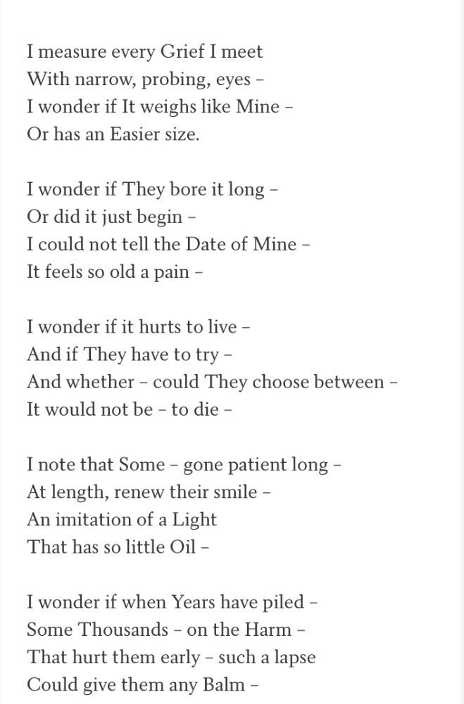iamlavenderr's tweet photo. — “I measure every Grief I meet” by Emily Dickinson (561) https://t.co/G25RXy109A