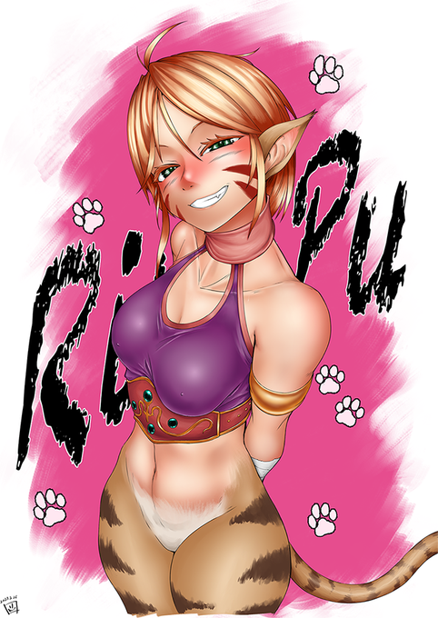 去年の「寅年で猫の日でにゃんにゃんにゃん」だった日に描いたリンプーを、「折角掘り起こしたし」ってことで完成させた。ついでに塗りを「中間色から塗る」ってやり方してみたけどなんかこっちの方が塗りやすかった気がする…気のせい…?φ_(:3」 ∠)_ 