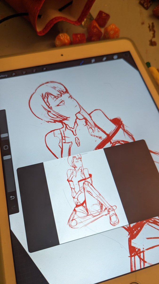 pastelfirefly's tweet photo. Sketching &amp; chilling at the dnd session 

#CyberpunkEdgerunners #sketch #wip https://t.co/BKtdaXkZZe