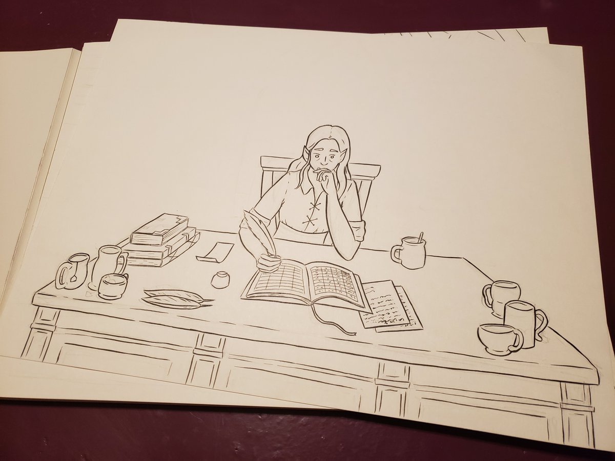 BasicTelepathy's tweet photo. @JookpubStock January's drawing made it to Instagram but not Twitter, so here's that one too! Both are sample art for my sporadically updating webcomuc At the Inn (https://t.co/e7gUe6DqOf) https://t.co/1fv6Bc4JXB