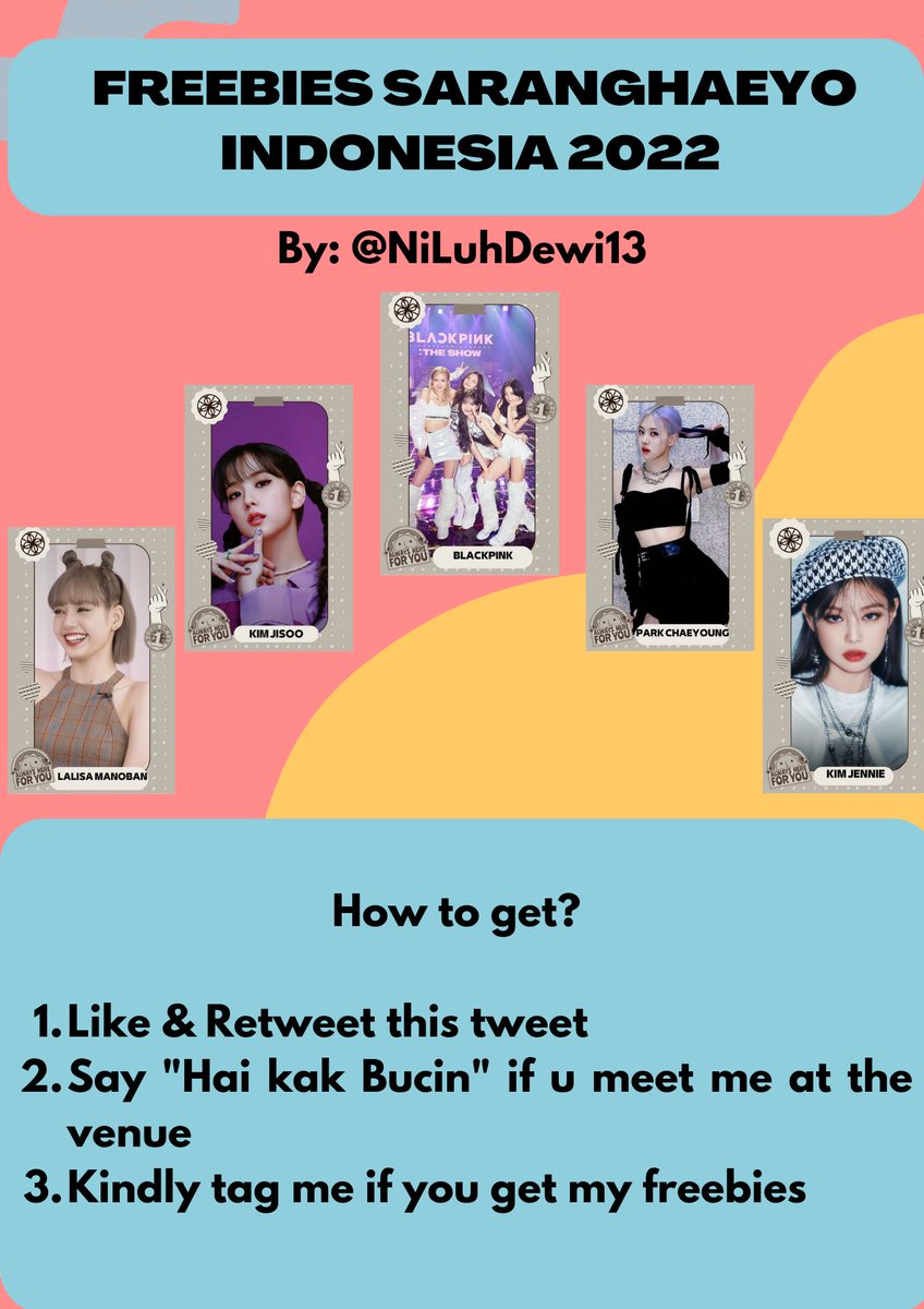 NiLuhDewi13's tweet photo. [HELP RT]

FREEBIES BORN PINK JAKARTA by 
@NiLuhDewi13

Random unoff photocard &amp; another small gifts

Yg mau tukeran freebies juga boleh bgt, yg mau bermutualan juga boleh 🥰

See you guys! ✨
#Blackpink #BORNPINKJakarta #Lisa #jennie #bornpink #jisoo #rose #BORNPINKinJKT https://t.co/IKrVpMb2xF